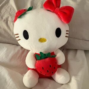 Hello Kitty Strawberry Plush Toy with Red and White Colors